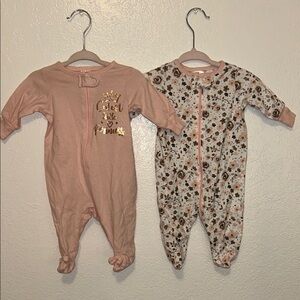 Pink and Floral Kids One Piece Set